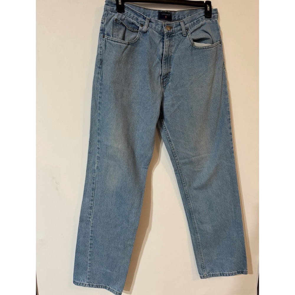 Saddlebred Classic Fit Light Wash Straight Leg Jeans 36x34 Blue 100% Cotton